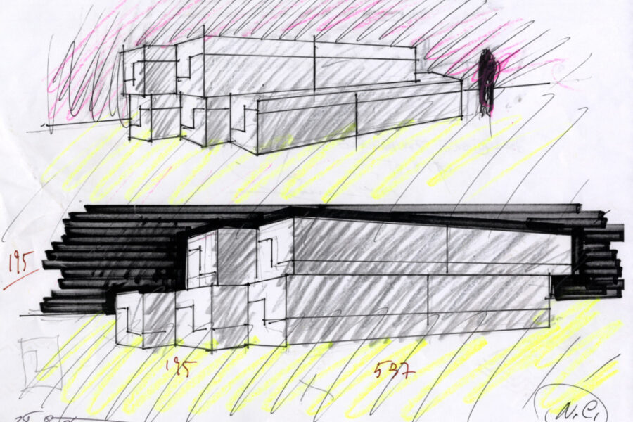 Nicola Carrino Disegni progettuali per Costruttivo 1/71 B – Blocco 2005, 1971-2005