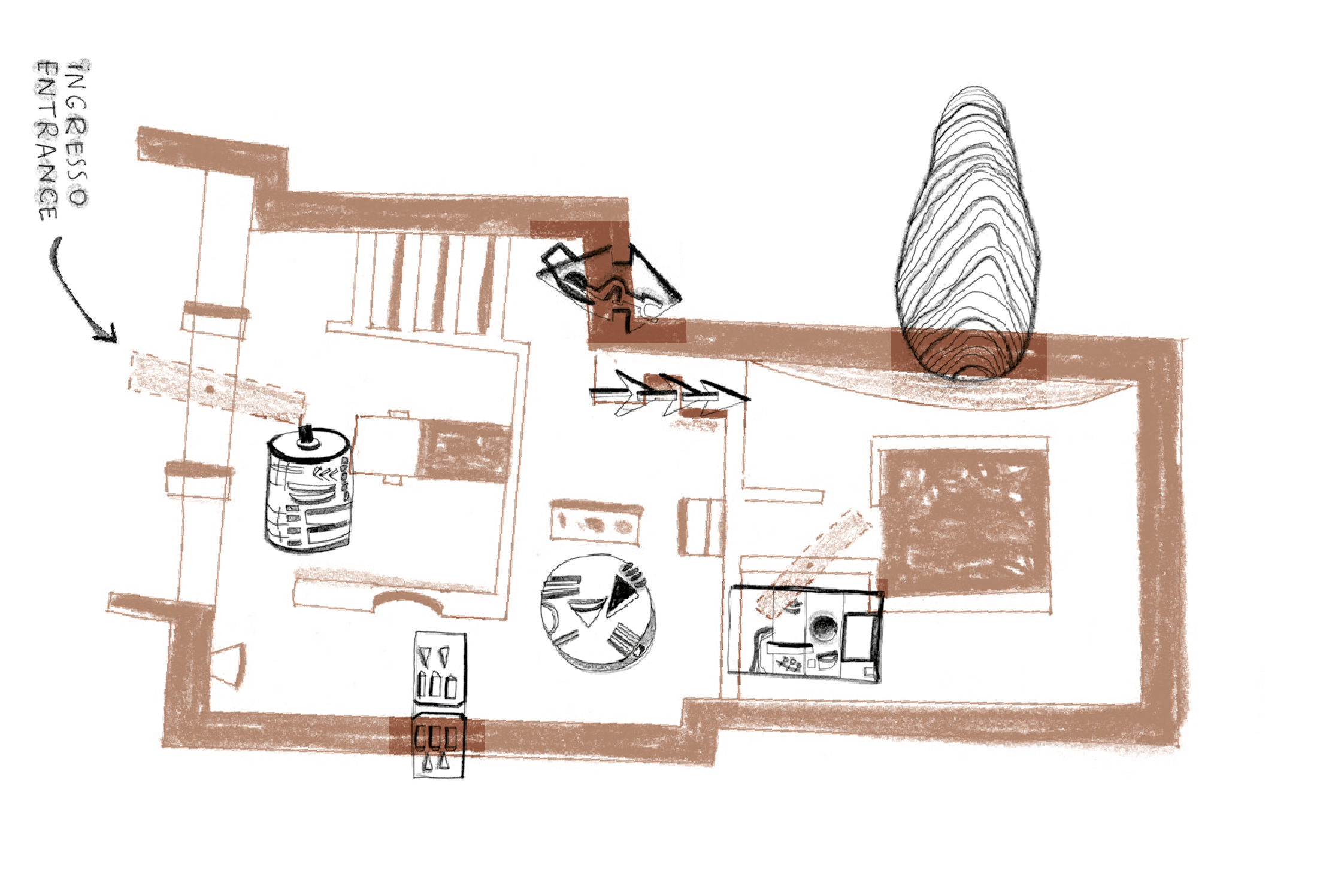 mappa labirinto arnaldo pomodoro